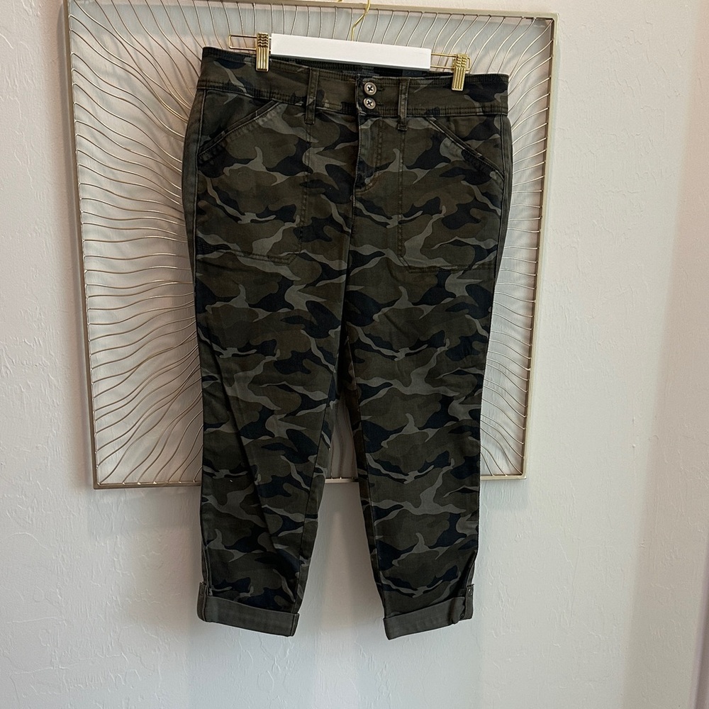 Torrid Olive Camouflage Buttoned Pants